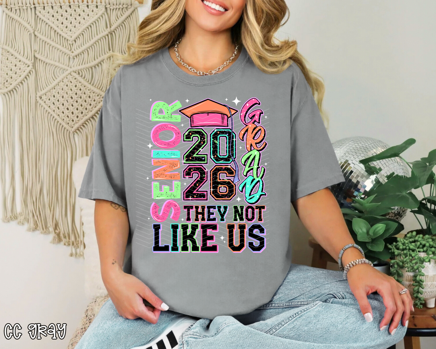 Senior 2026 They Not Like Us White Stars DTF TRANSFER