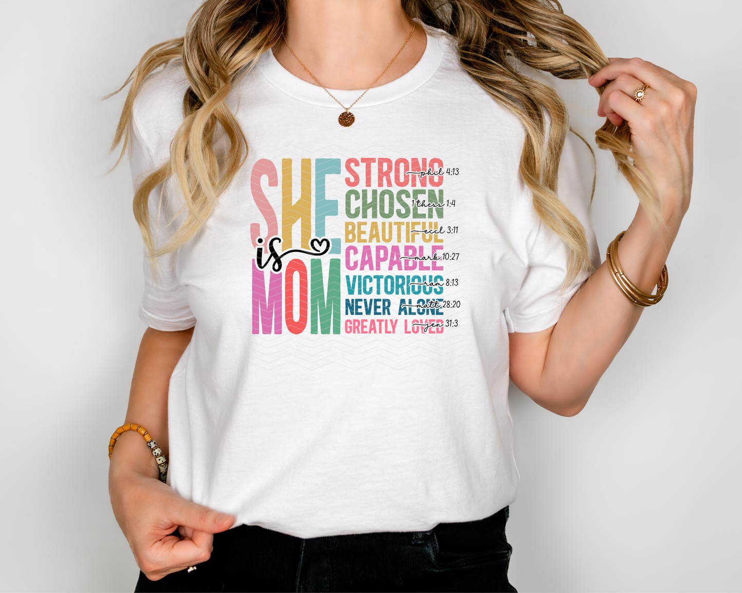 She Is Mom Colorful DTF TRANSFER