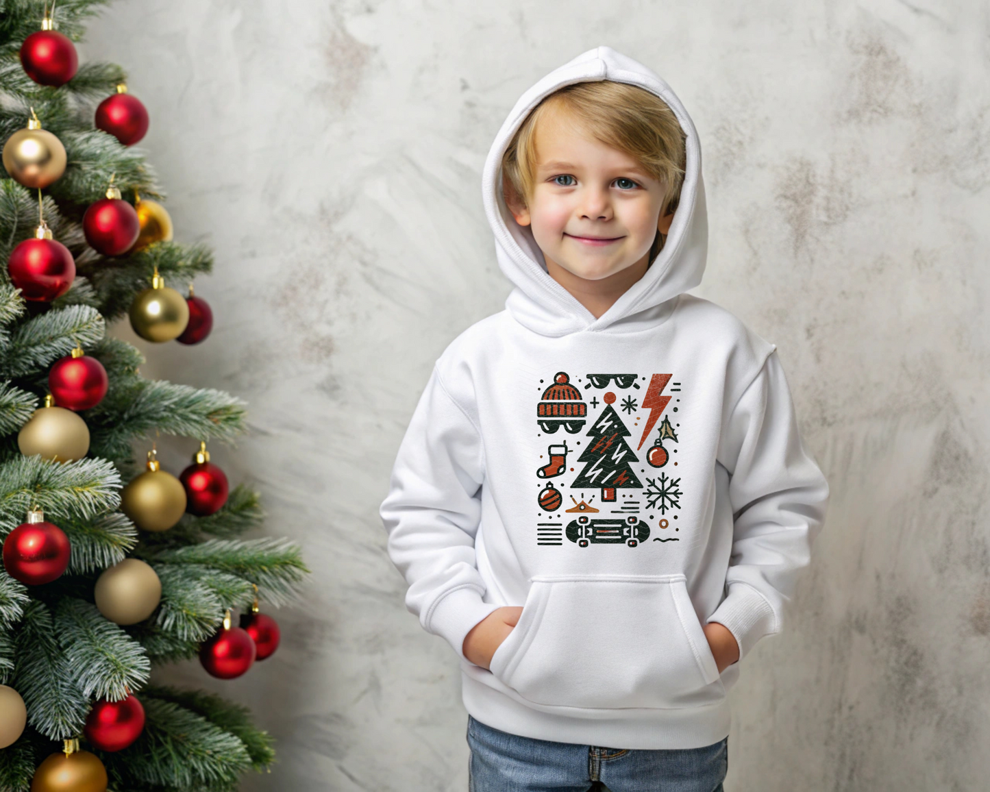 Skateboard Christmas Collage DTF TRANSFER