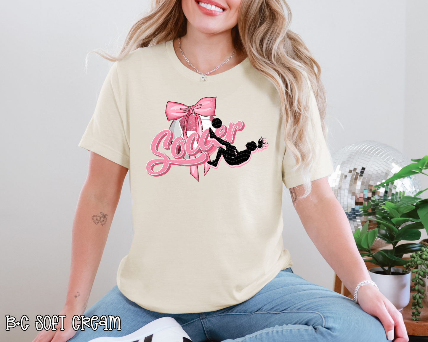 Soccer Bow Silhouette Girl DTF TRANSFER