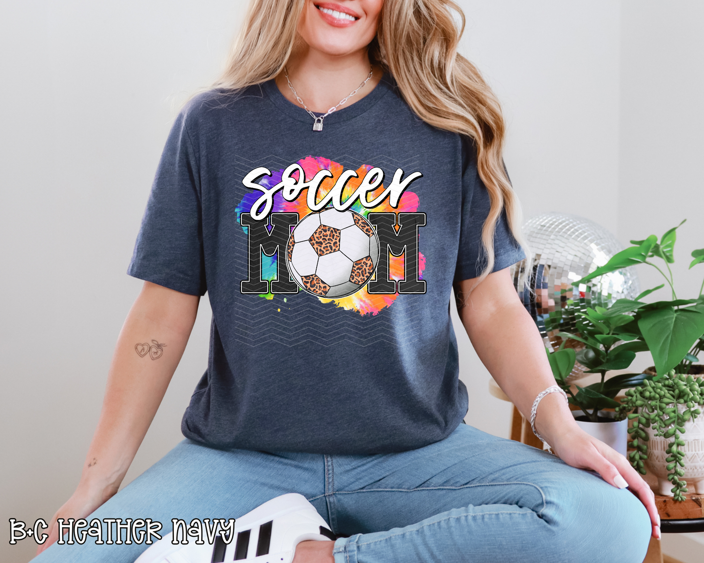 Soccer Mom Tie-Dye Leopard Background DTF TRANSFER