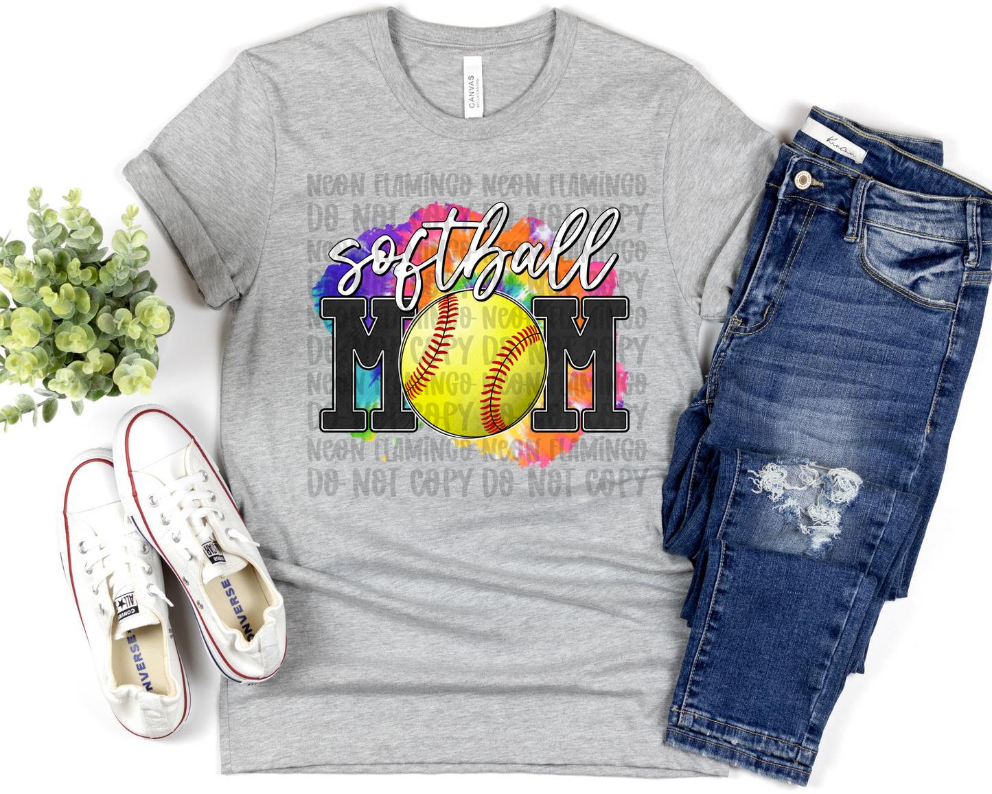Softball Mom Tie-Dye Background