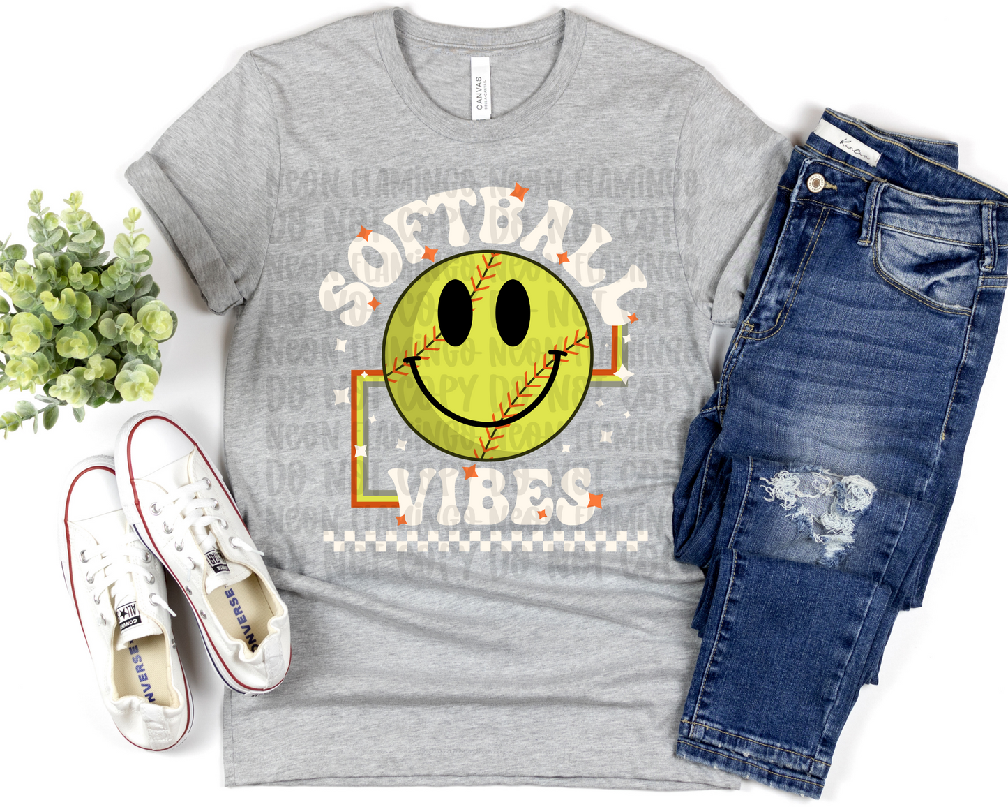 Softball Vibes Cream DTF TRANSFER