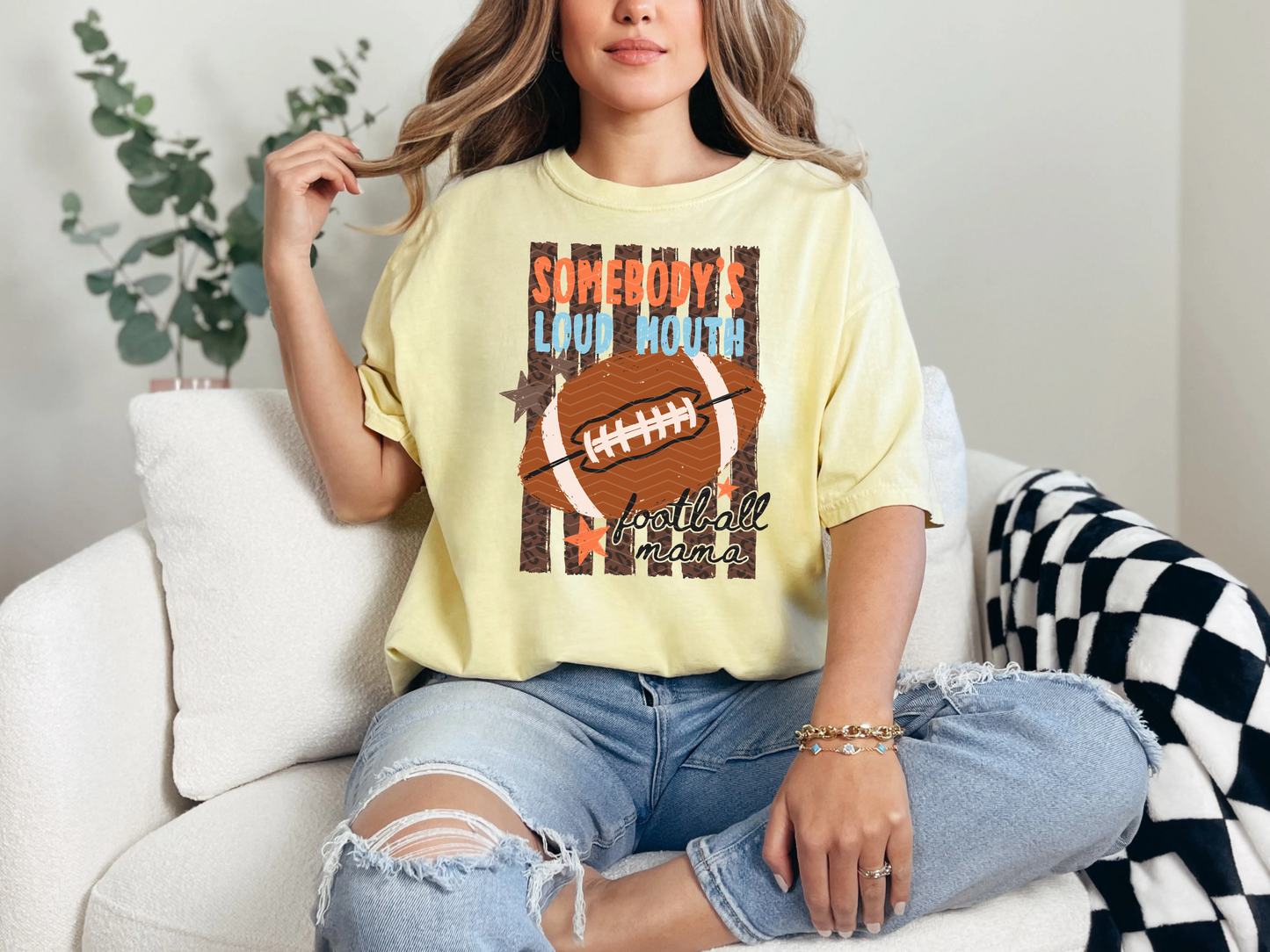 Somebody's Loud Mouth Football Mama DTF TRANSFER