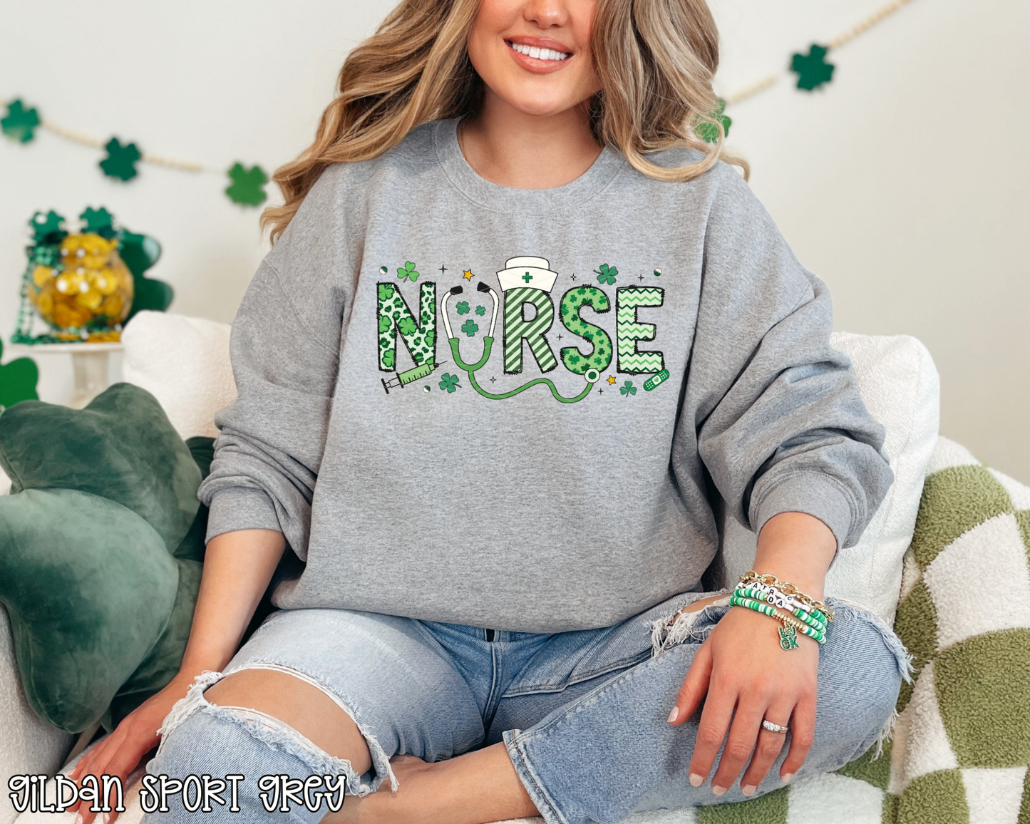 St Patrick's Day Nurse DTF TRANSFER