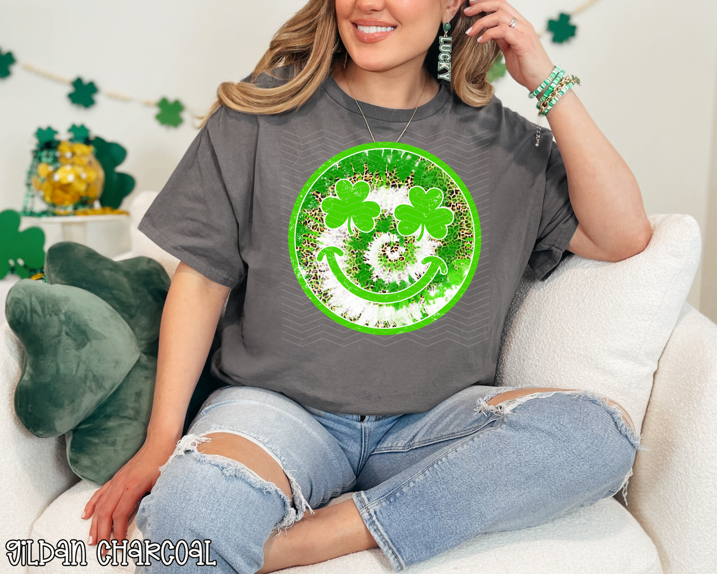 St Patrick's Smiley Leopard Tie-Dye