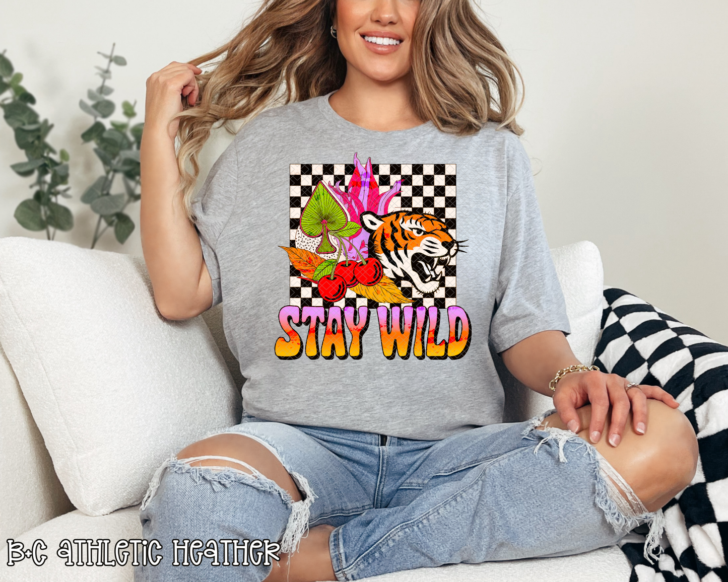 Stay Wild Checkered DTF TRANSFER