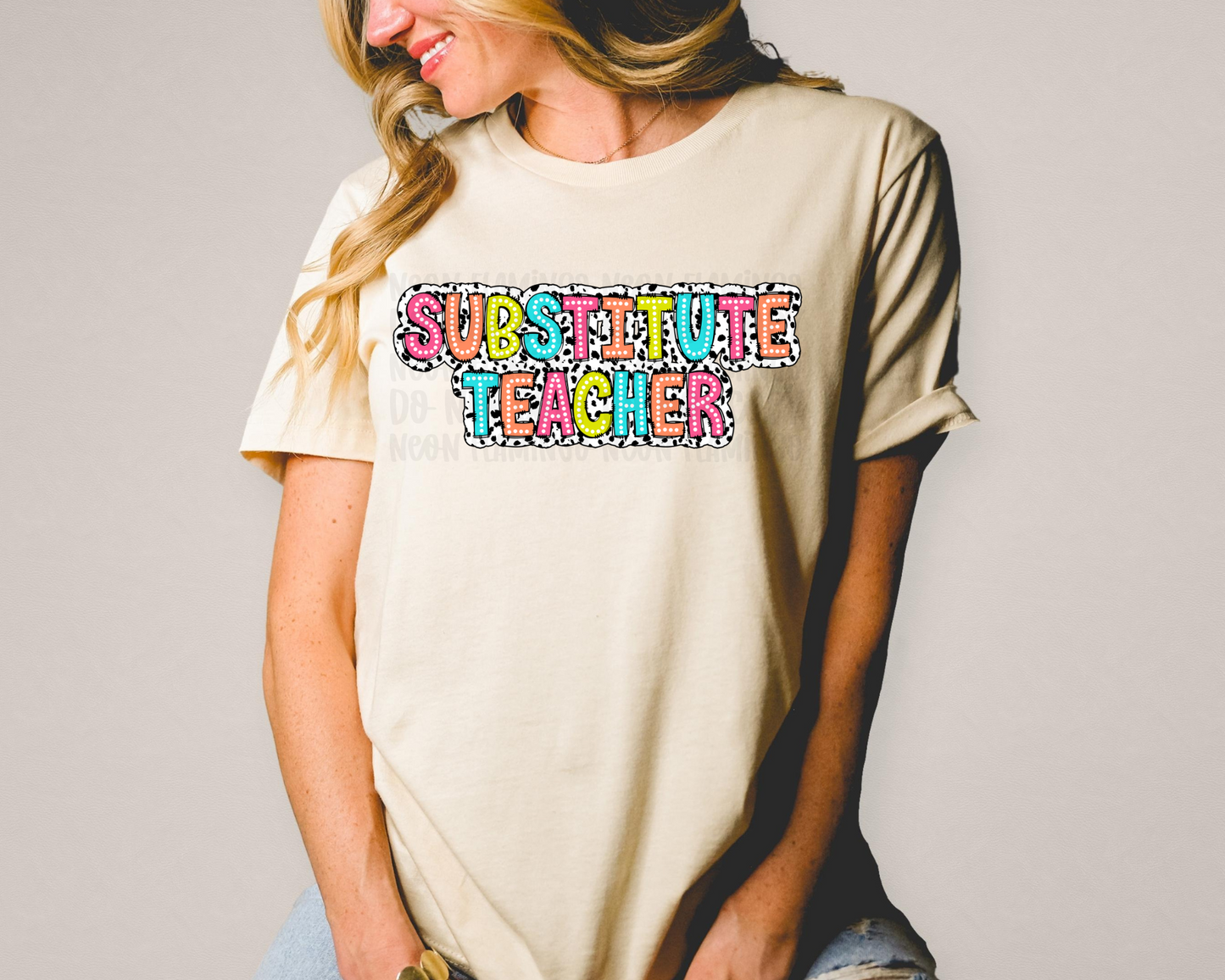 Substitute Teacher Dalmatian Dots DTF TRANSFER