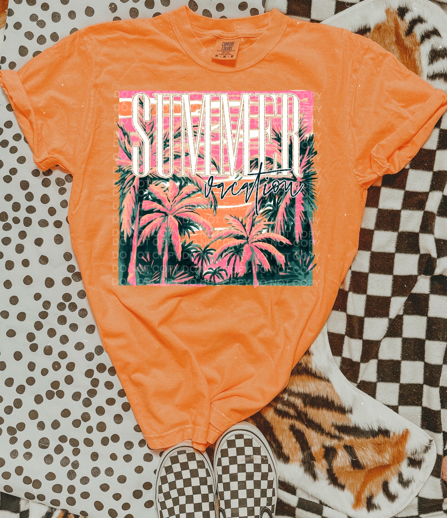 Summer Vacation Neon Scene DTF TRANSFER