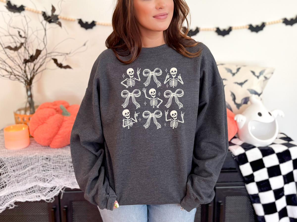 Supportive Skeleton with Bows DTF TRANSFER