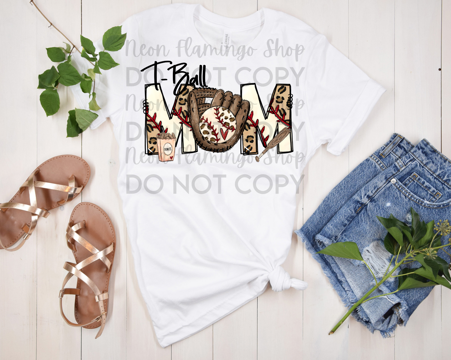T-Ball Mom Leopard DTF TRANSFER