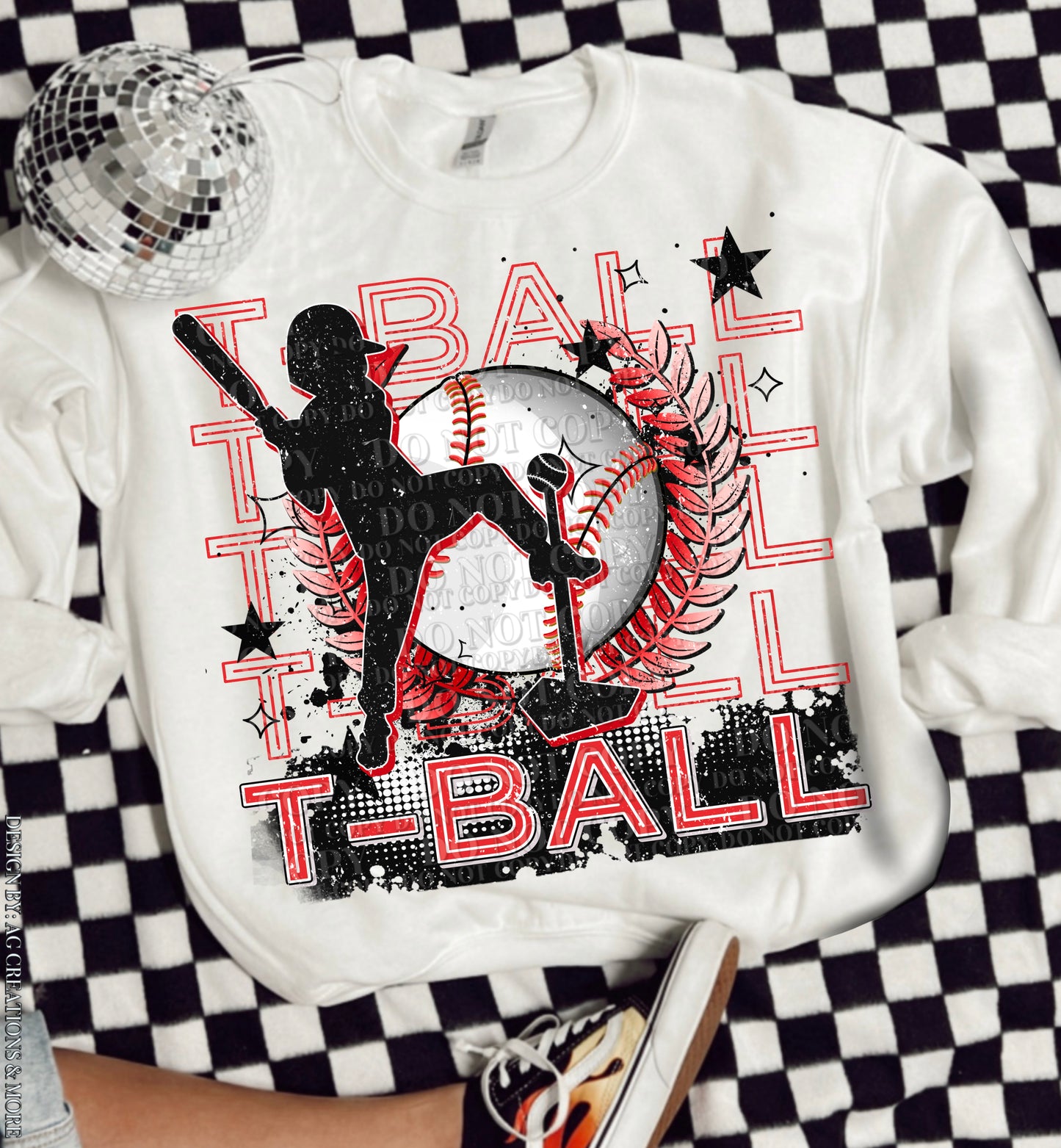 T-Ball Neon Stacked Boy DTF TRANSFER