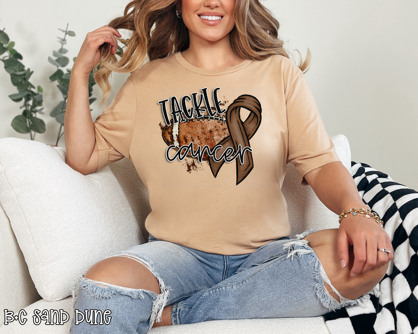 Tackle Cancer Brown DTF TRANSFER