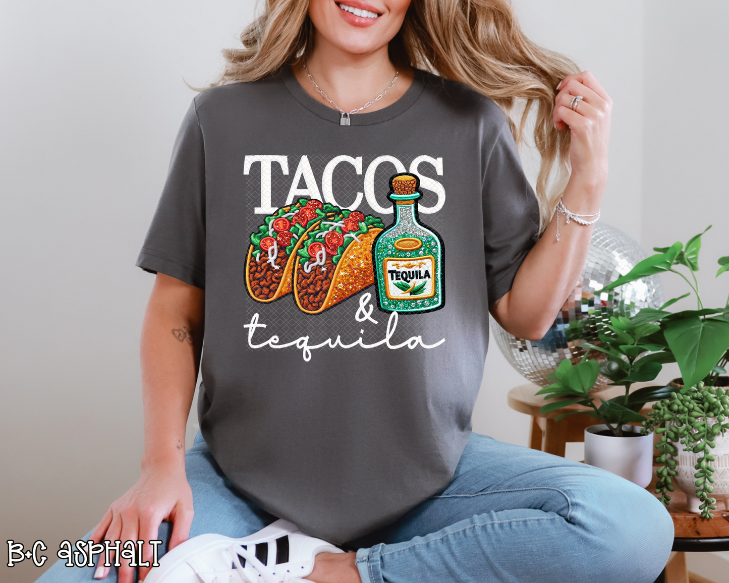 Tacos & Tequila Faux Embroidery DTF TRANSFER