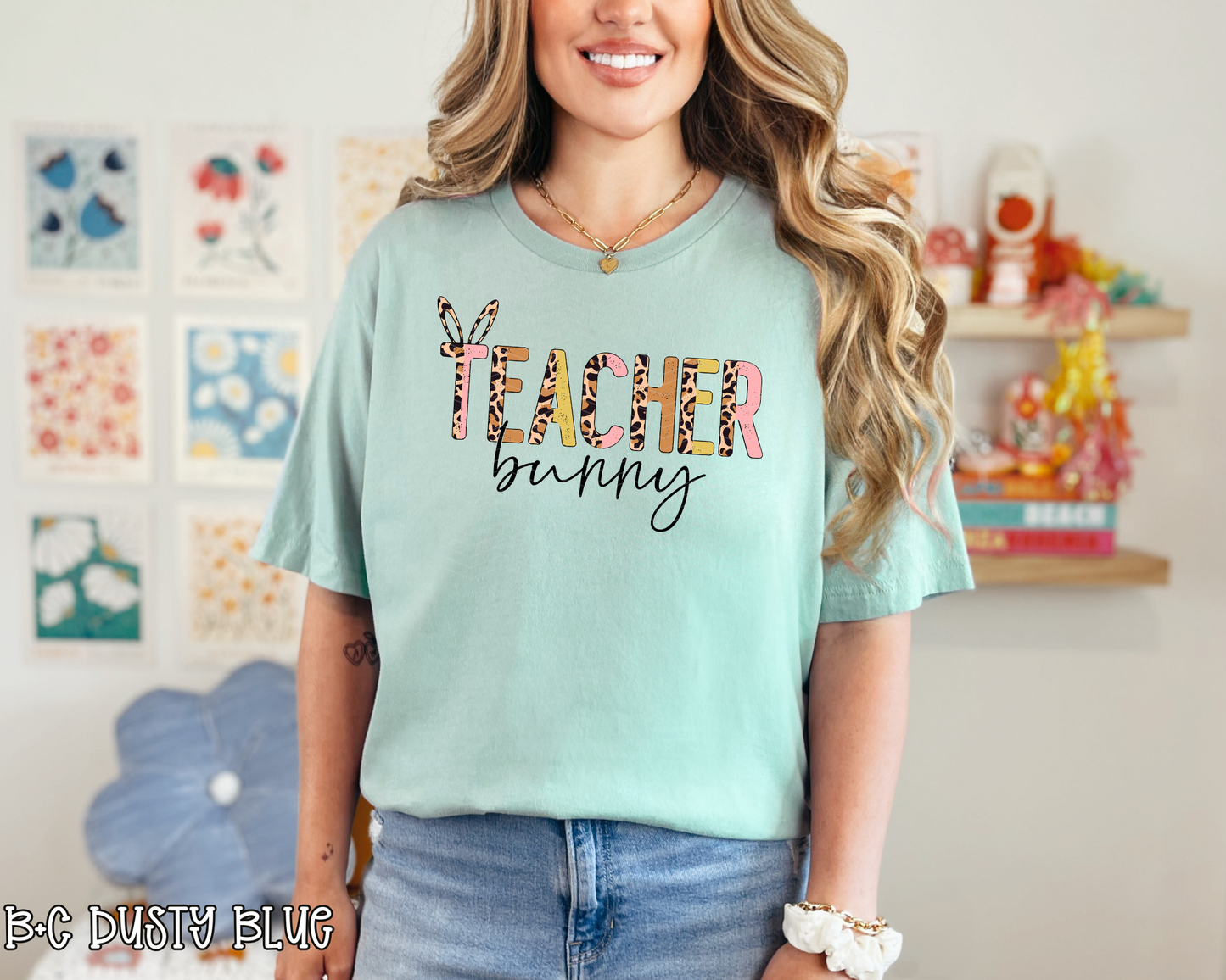 Teacher Bunny Half Leopard | 2 Colors | DTF TRANSFER