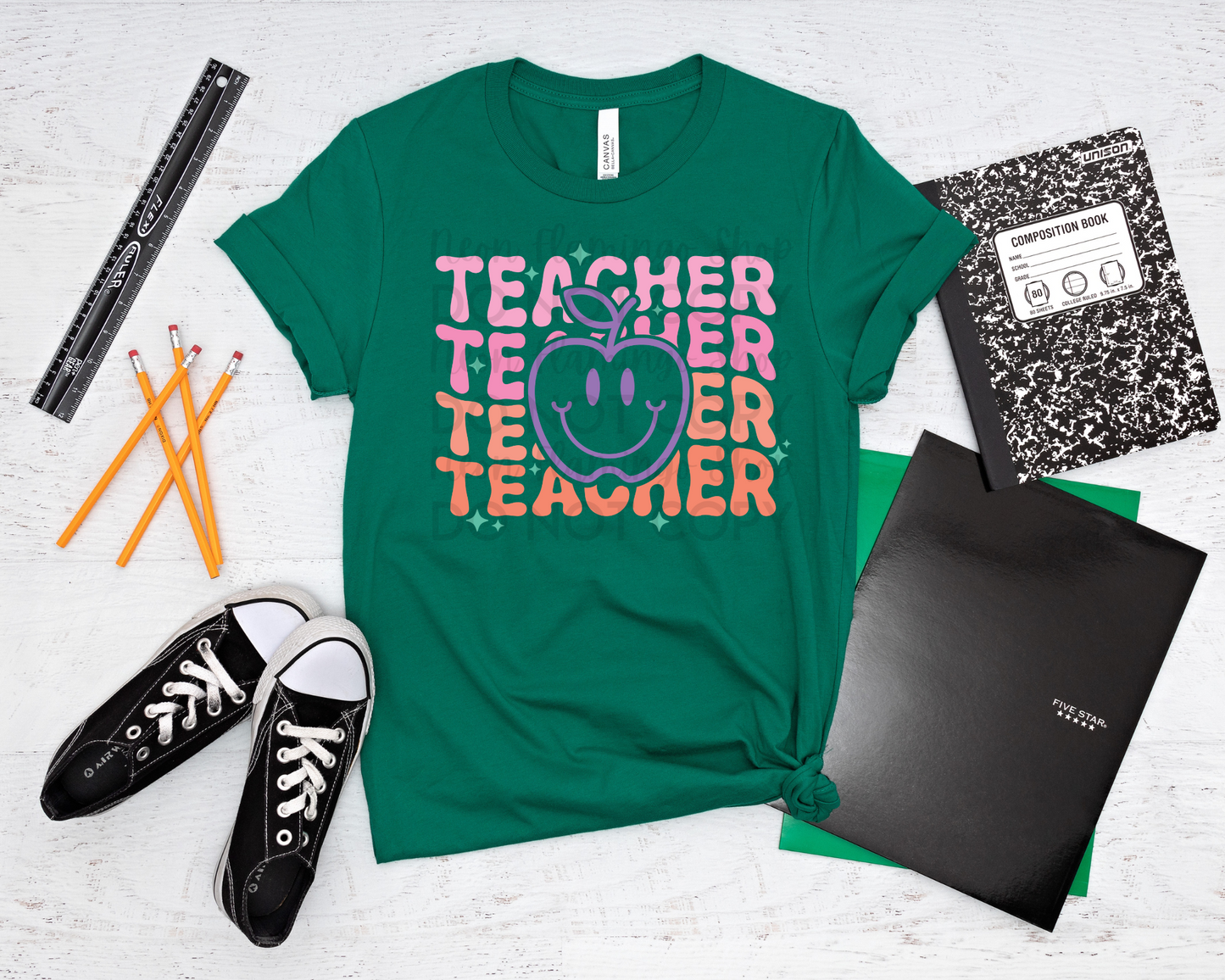 Teacher Stacked Apple DTF TRANSFER