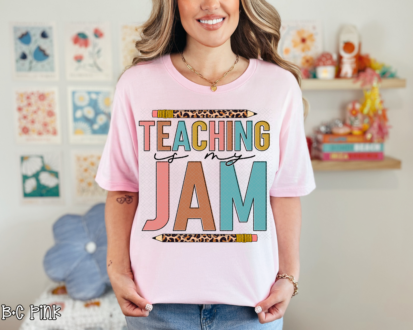 Teaching Is My Jam Pastel Leopard DTF TRANSFER