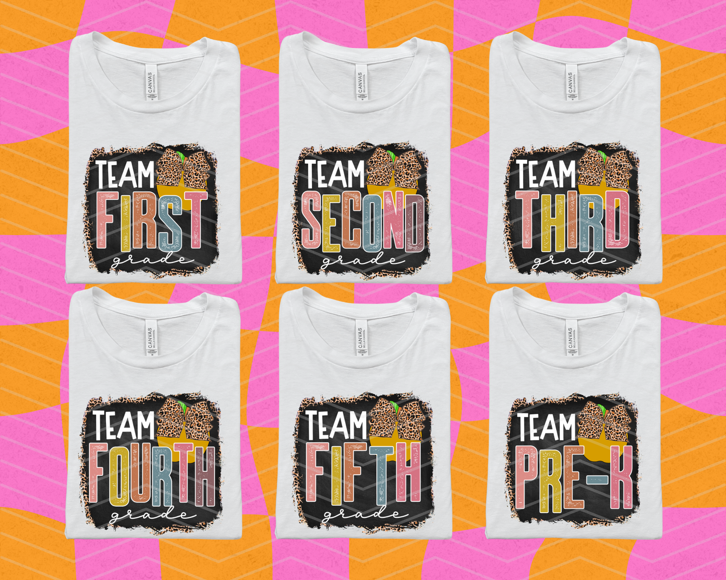 Team Grades Pastel Leopard DTF TRANSFER