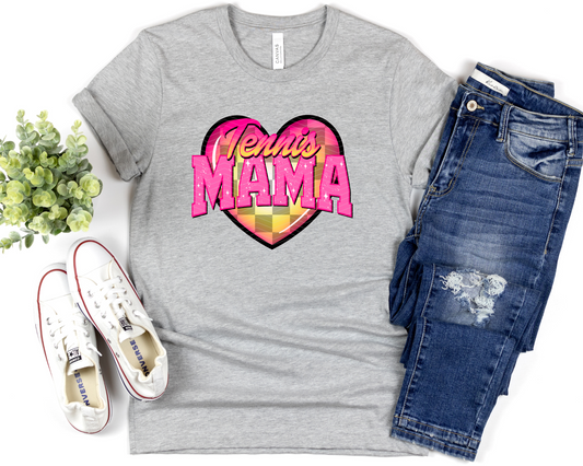 Tennis Mama Checkered Heart