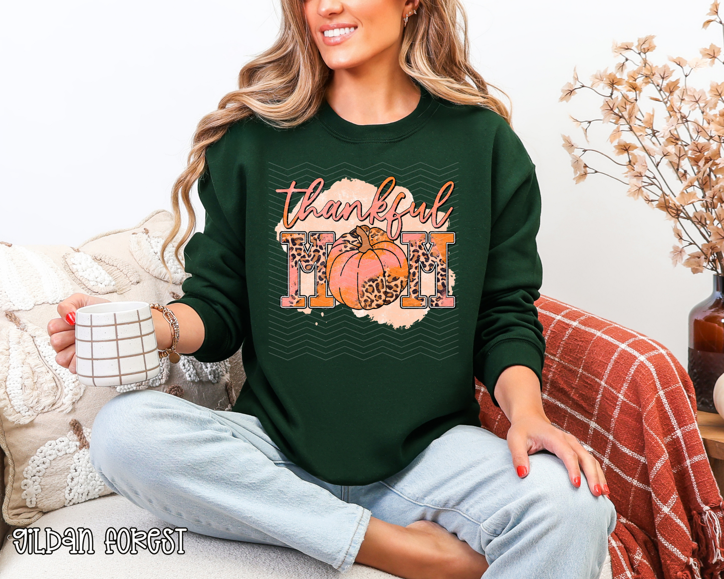 Thankful Mom Leopard Pumpkin DTF TRANSFER