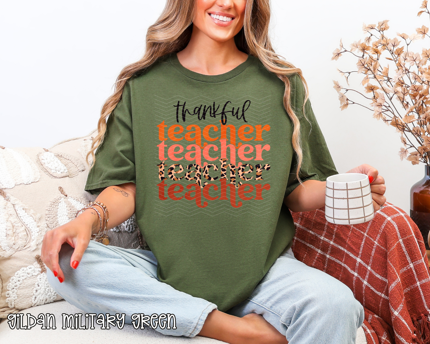 Thankful Teacher Stacked DTF TRANSFER