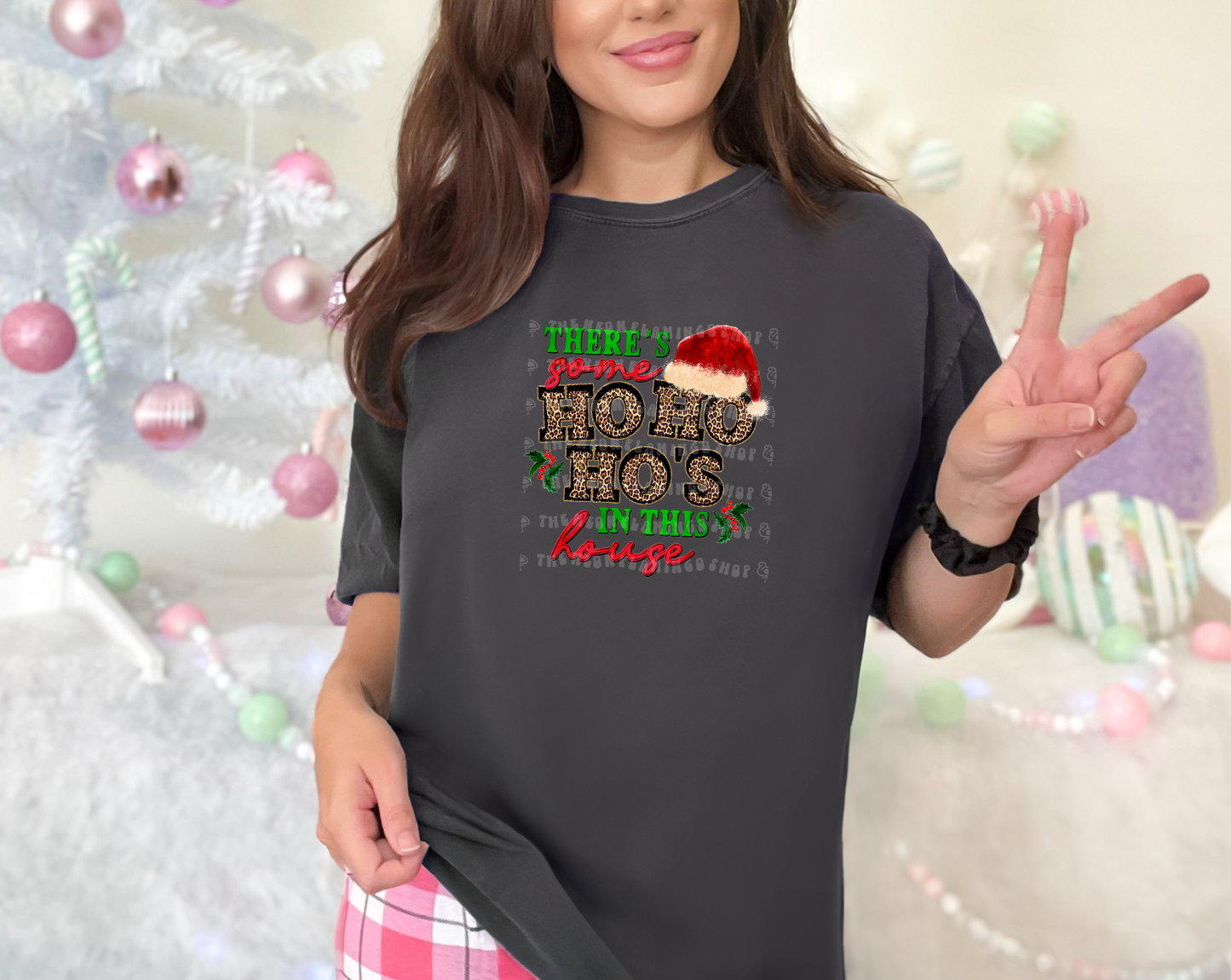 There's Some Ho Ho Ho's In This House Leopard DTF TRANSFER