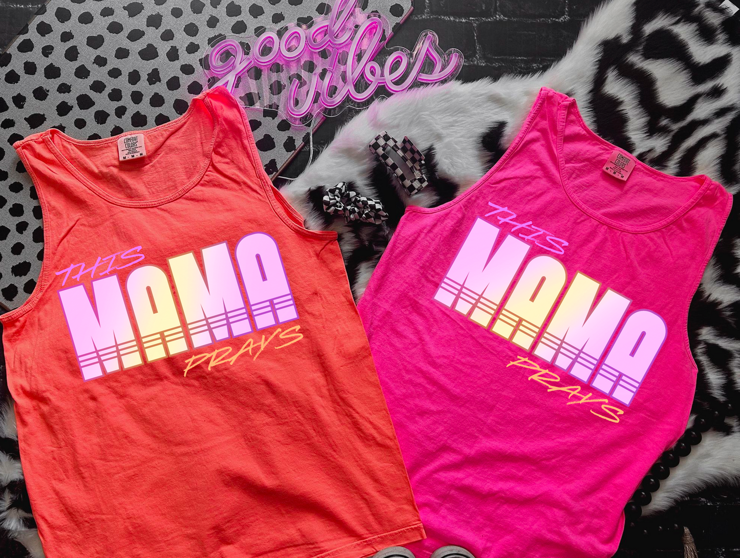 This Mom Prays Neon DTF TRANSFER