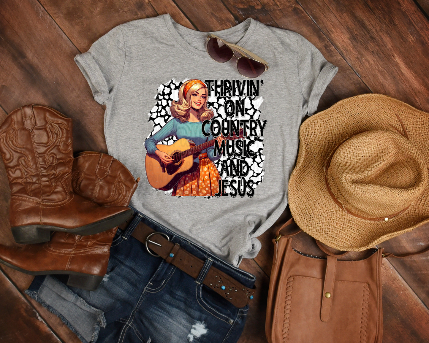 Thrivin' On Country Music & Jesus DTF TRANSFER