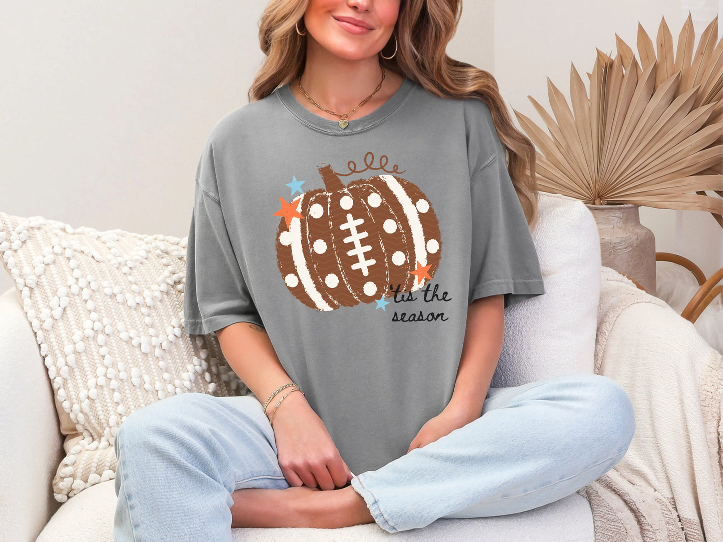 'Tis the Season Football Pumpkin DTF TRANSFER