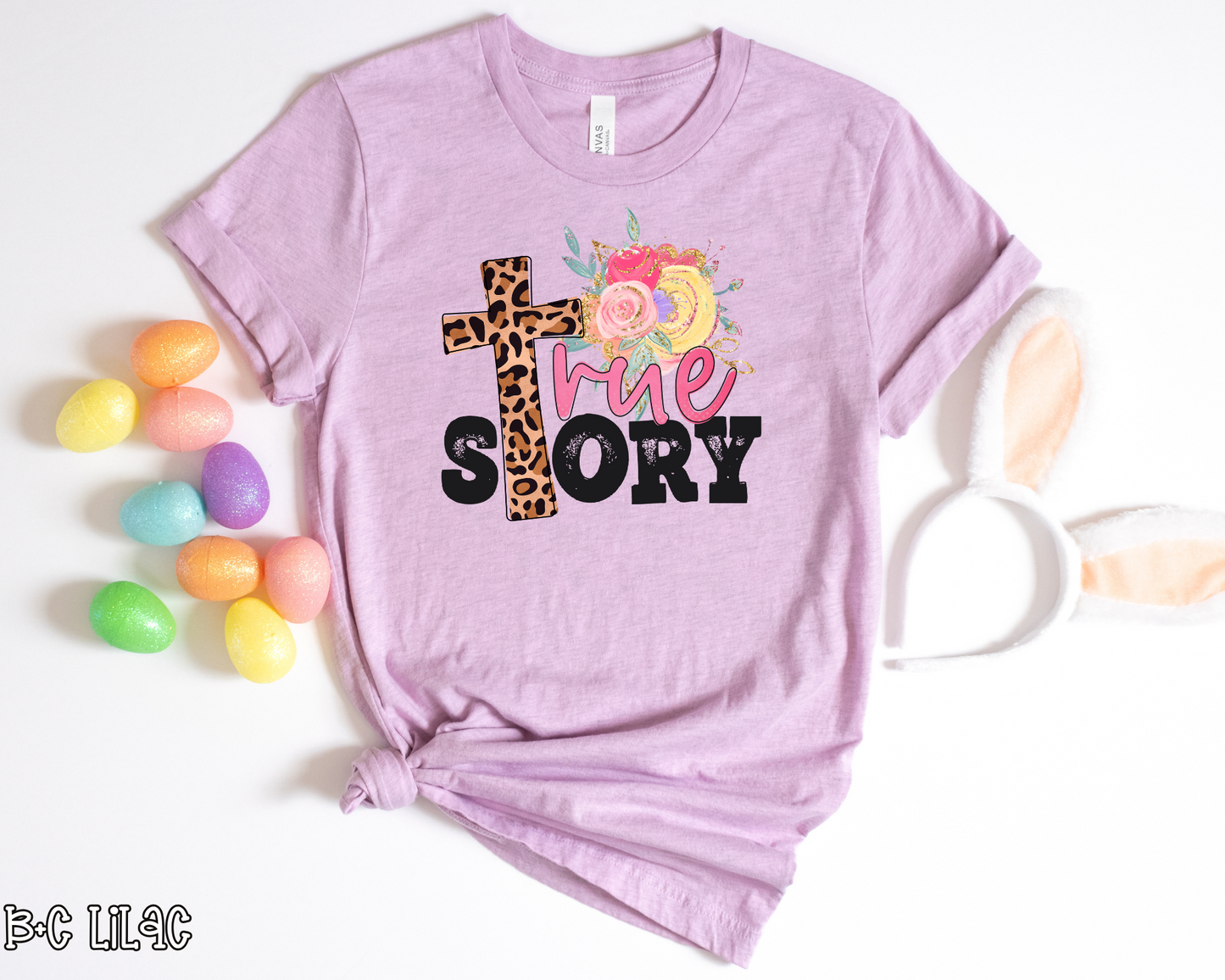 True Story Leopard Floral Cross DTF TRANSFER