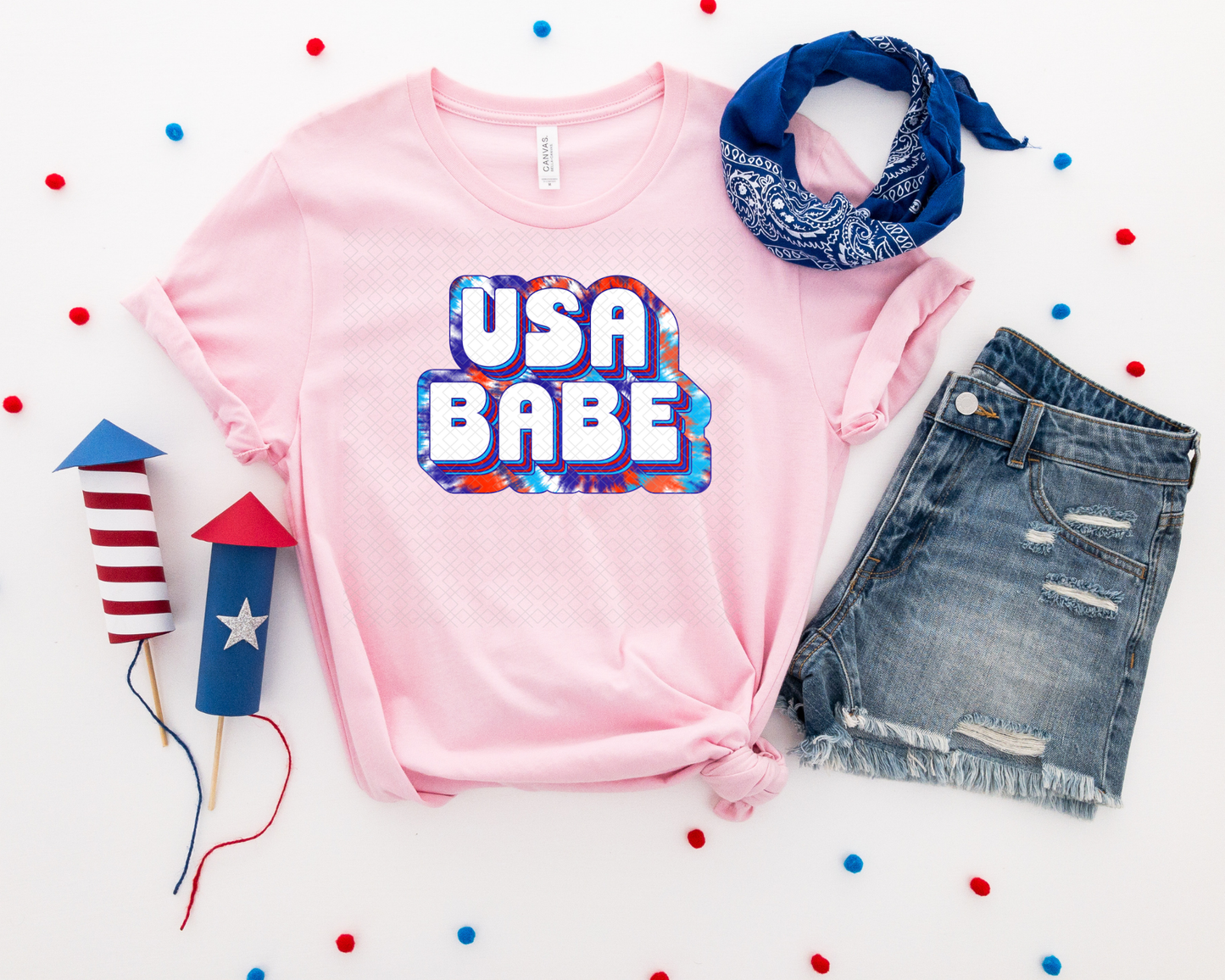 USA Babe Tie-Dye DTF TRANSFER