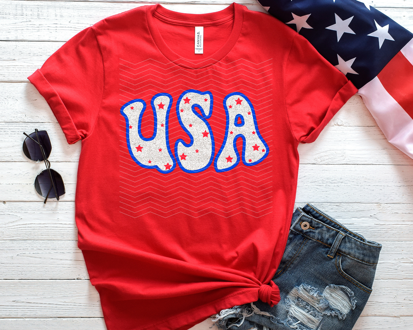 USA Faux Emb DTF TRANSFER