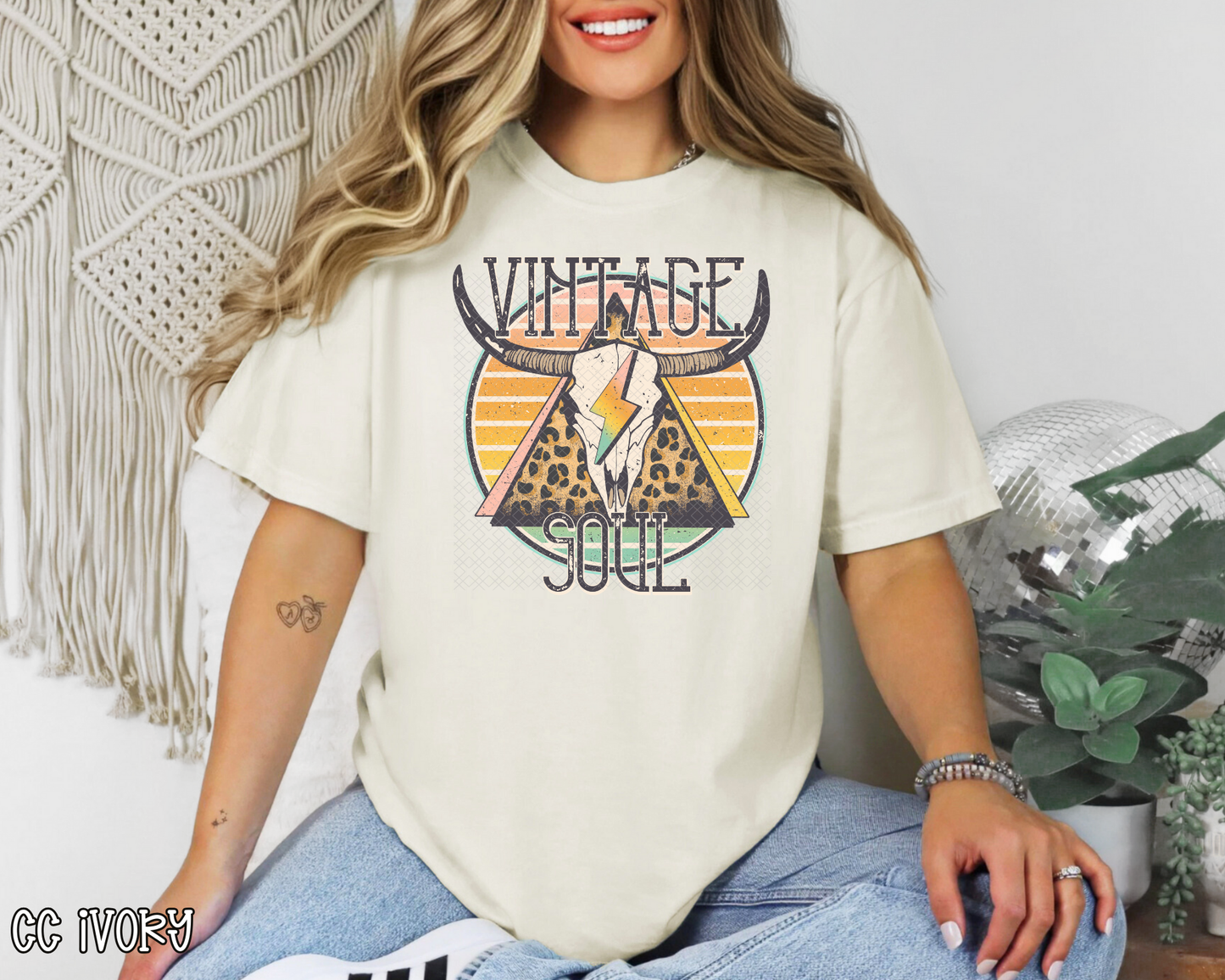 Vintage Soul Longhorn Pastel DTF TRANSFER