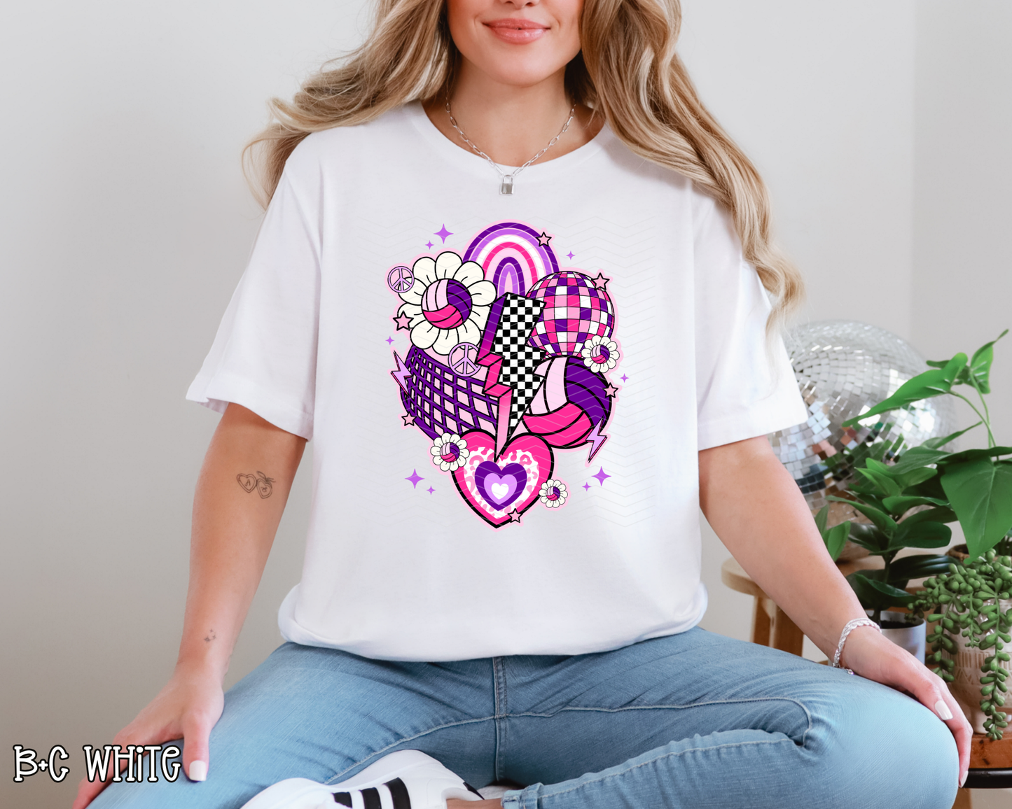 Volleyball Collage Pink & Purple DTF TRANSFER