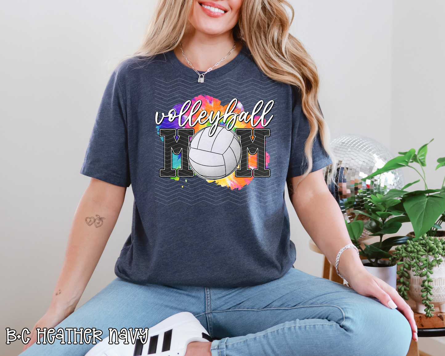 Volleyball Mom Tie-Dye Background DTF TRANSFER