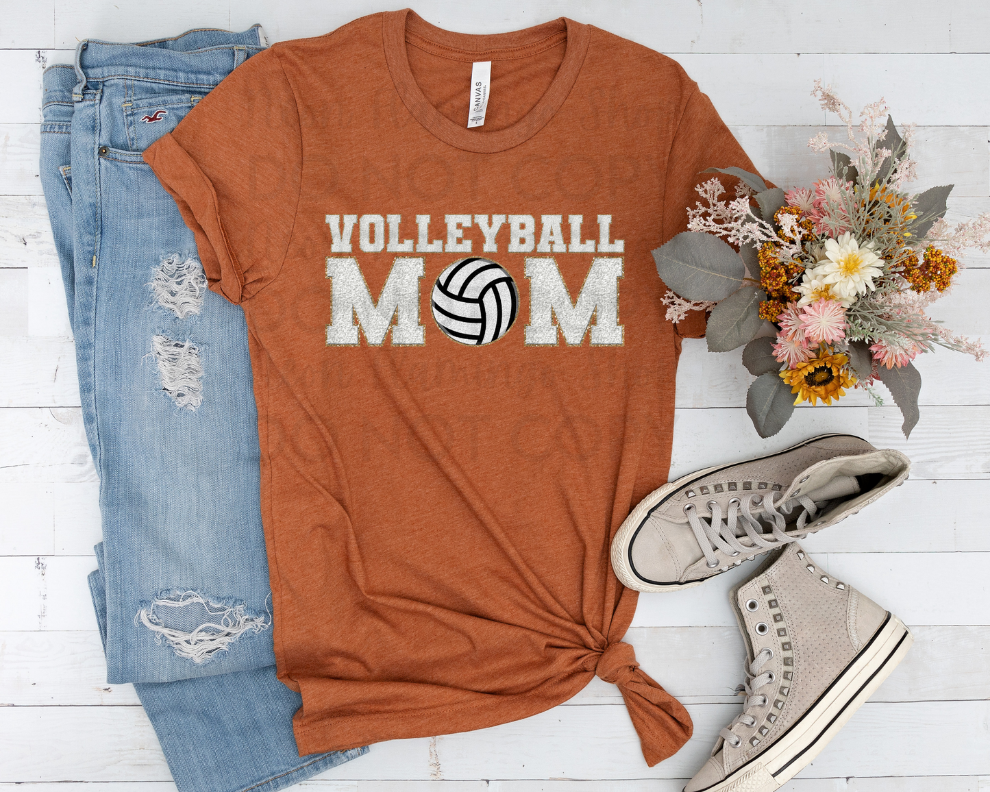 Volleyball Mom faux patch DTF TRANSFER