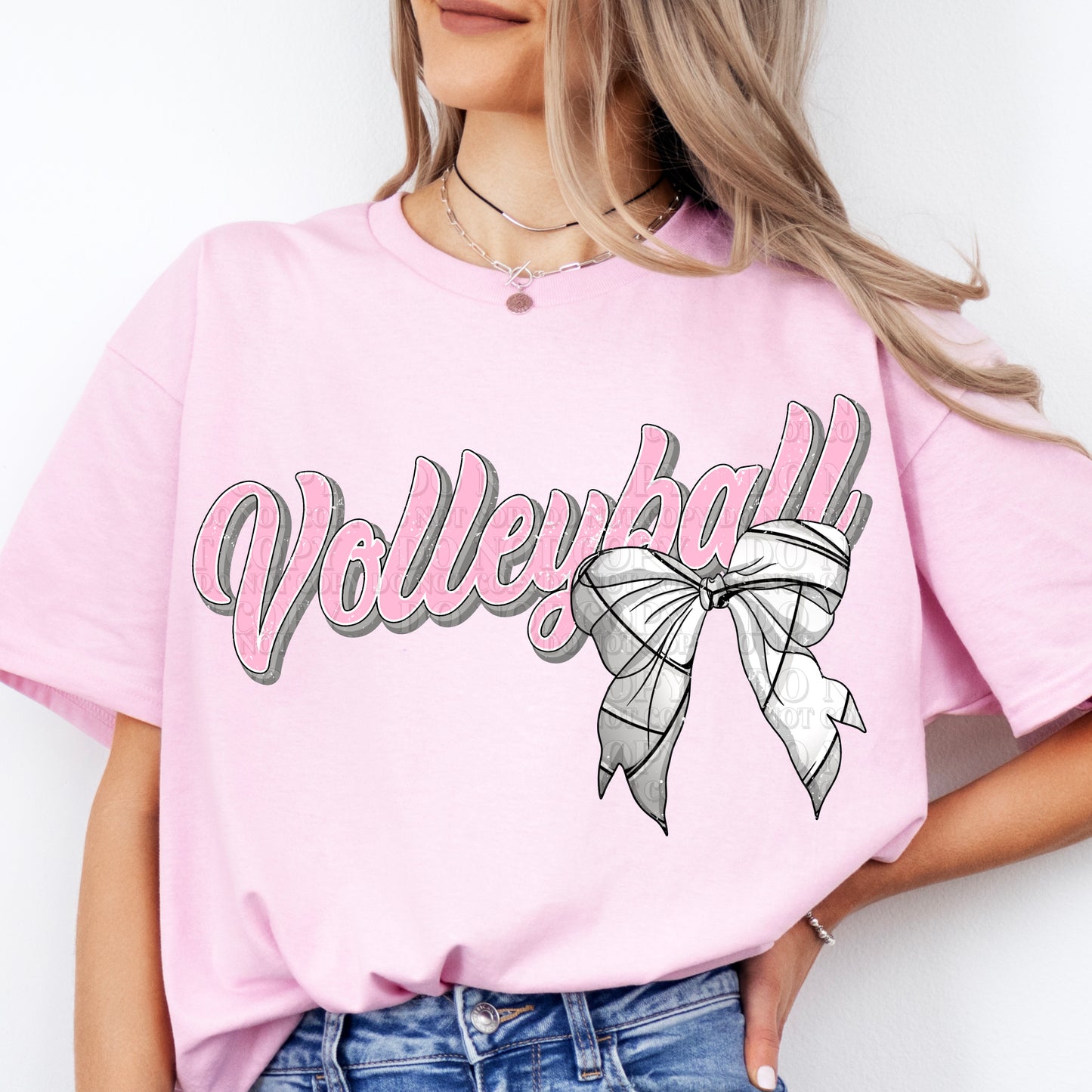 Volleyball Pink Bow DTF TRANSFER