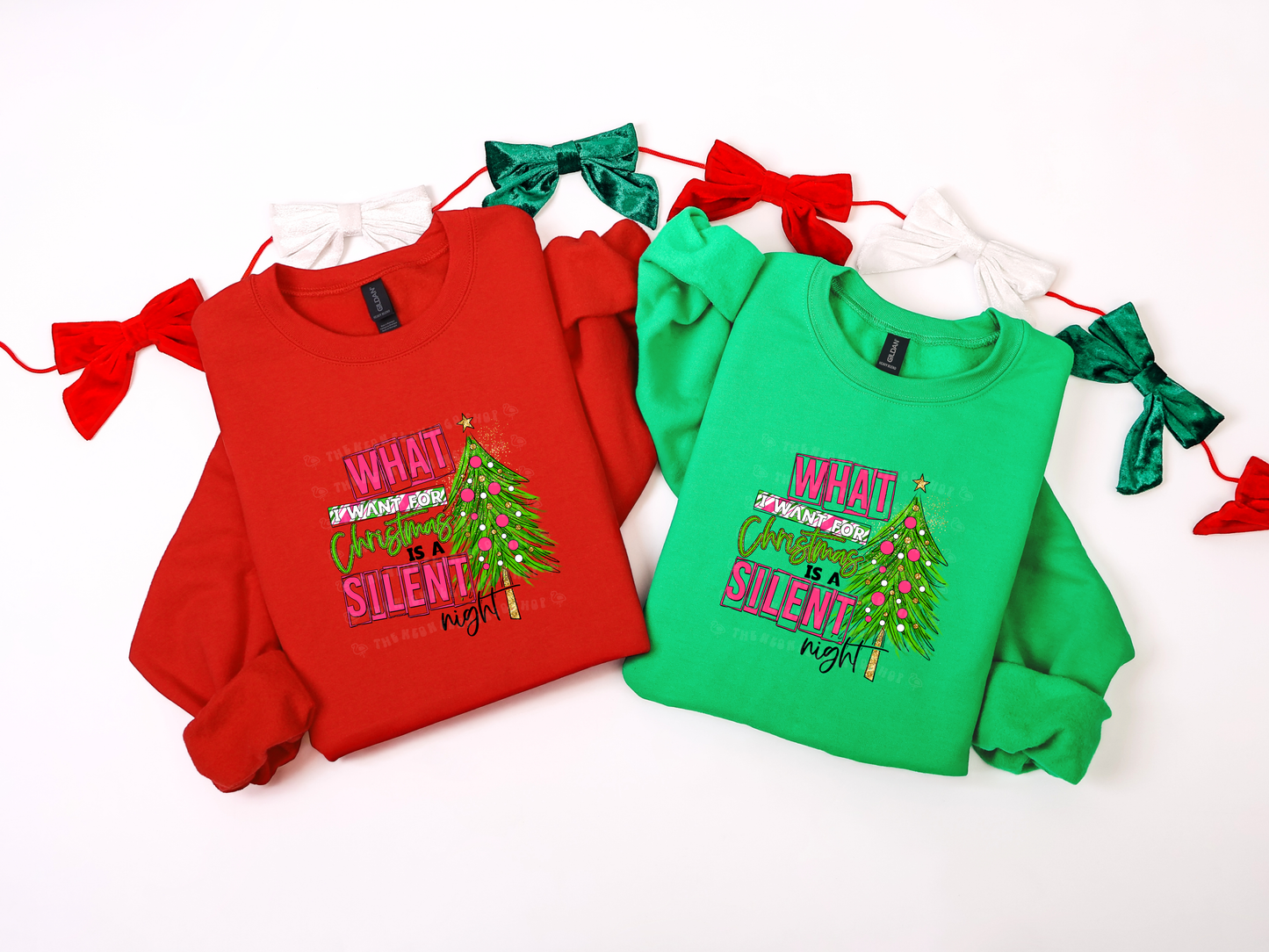 What I Want For Christmas Is A Silent Night Pink DTF TRANSFER