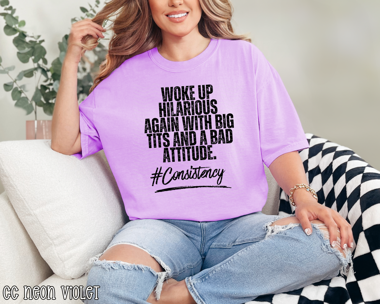 Woke Up Hilarious Again With Big Tits and A Bad Attitude. DTF TRANSFER