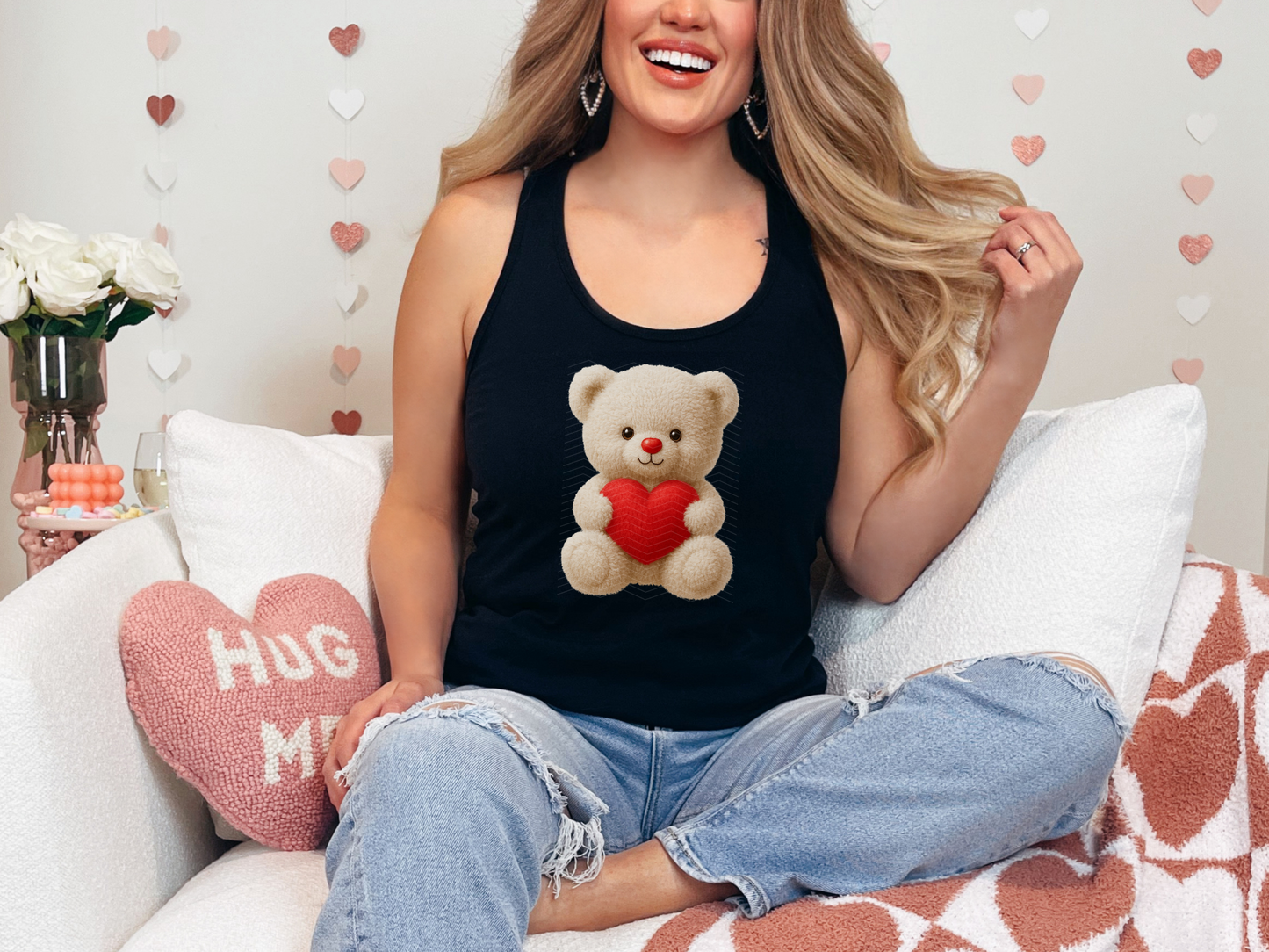 Valentine Fuzzy Bear DTF TRANSFER