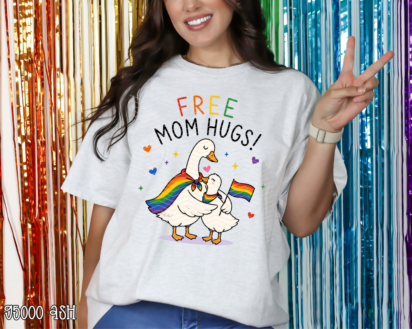Free Mom Hugs Goose DTF TRANSFER