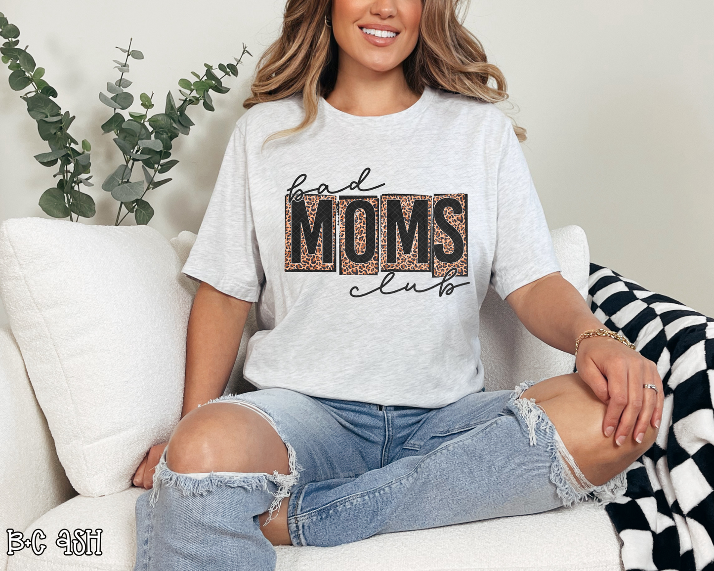 bad moms club grunge leopard DTF TRANSFER