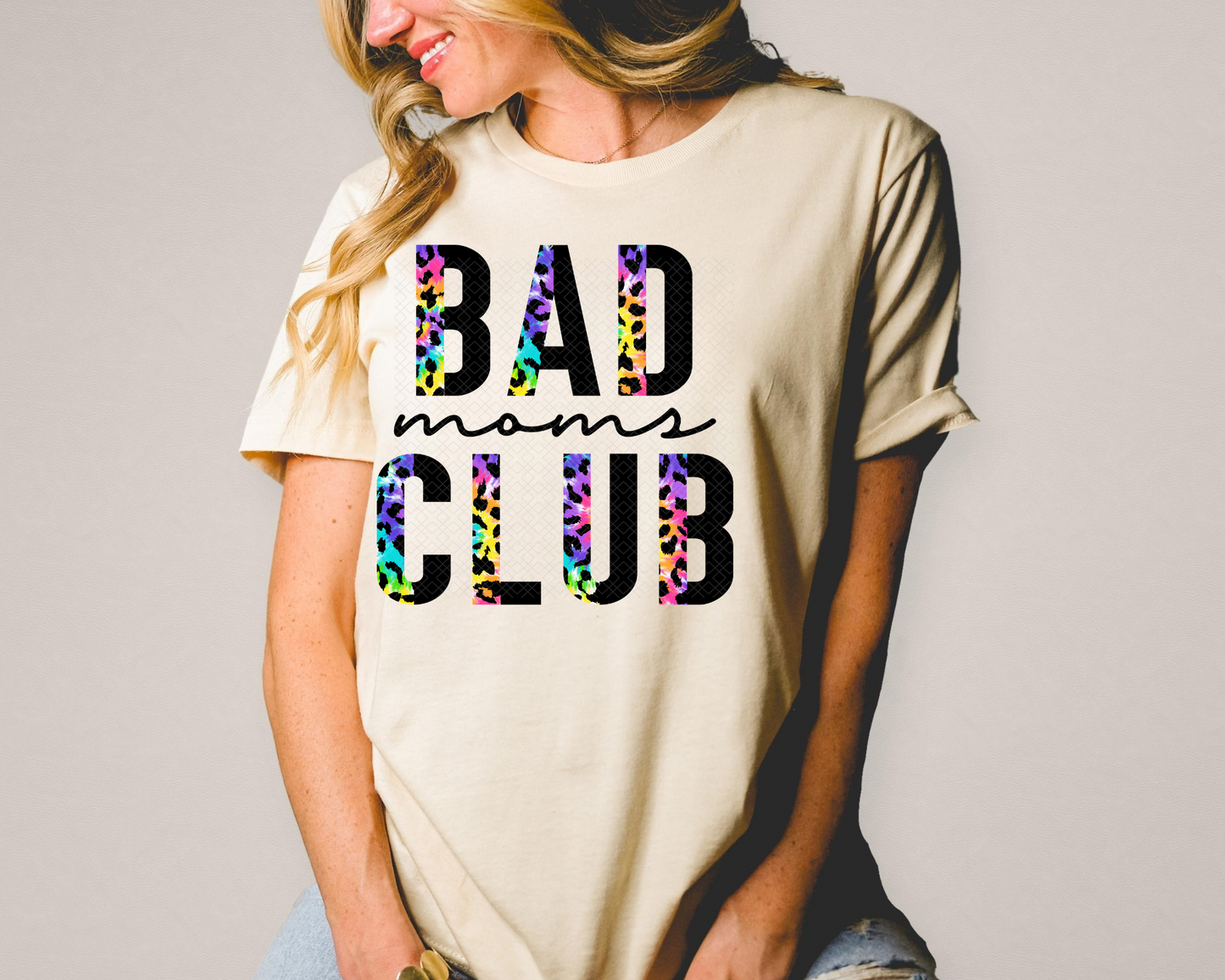 bad moms club half leopard DTF TRANSFER