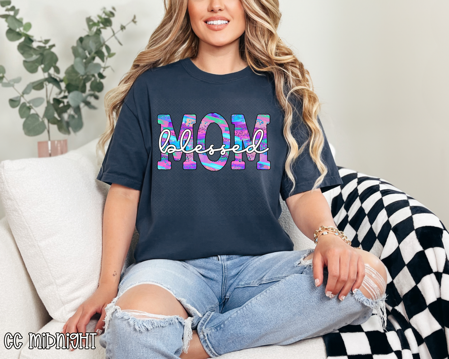 blessed mom purple DTF TRANSFER