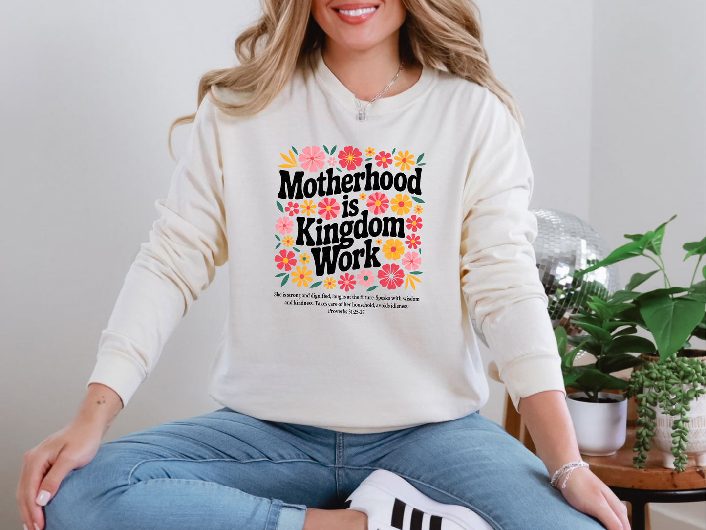 Motherhood Is Kingdom Work Floral DTF TRANSFER