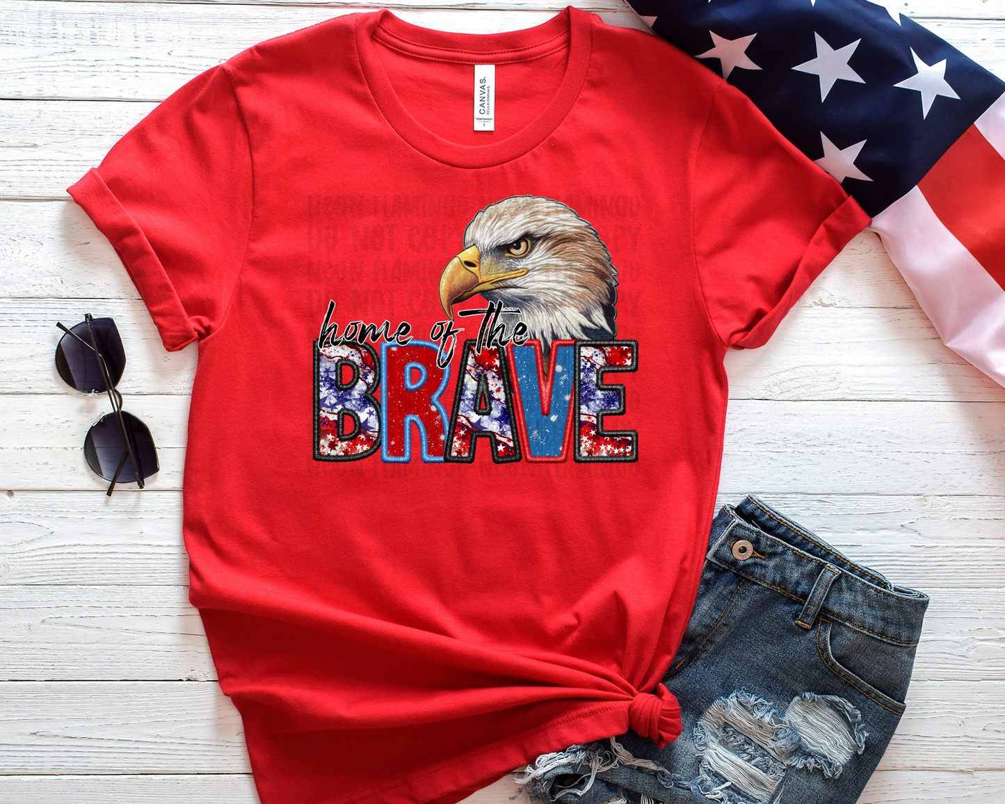 Home of the Brave faux emb DTF TRANSFER