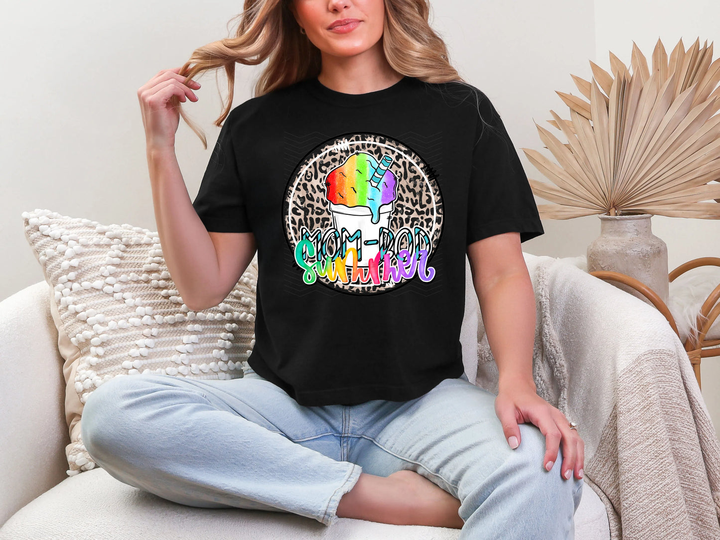 Mom Bod Summer Leopard Rainbow Slush DTF TRANSFER