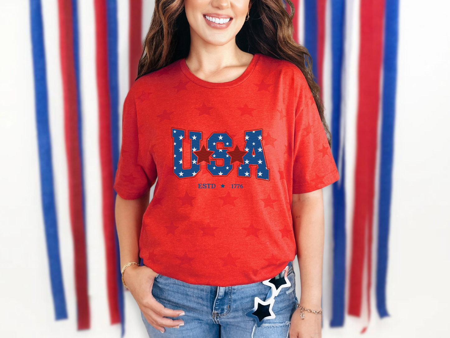USA Estd 1776 Stars Royal DTF TRANSFER