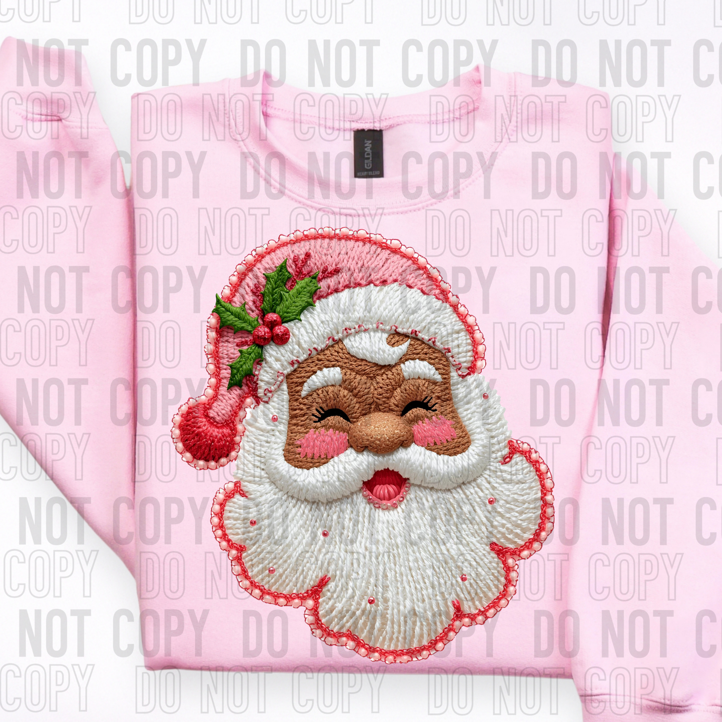 SANTA PINK FAUX YARN DTF TRANSFER
