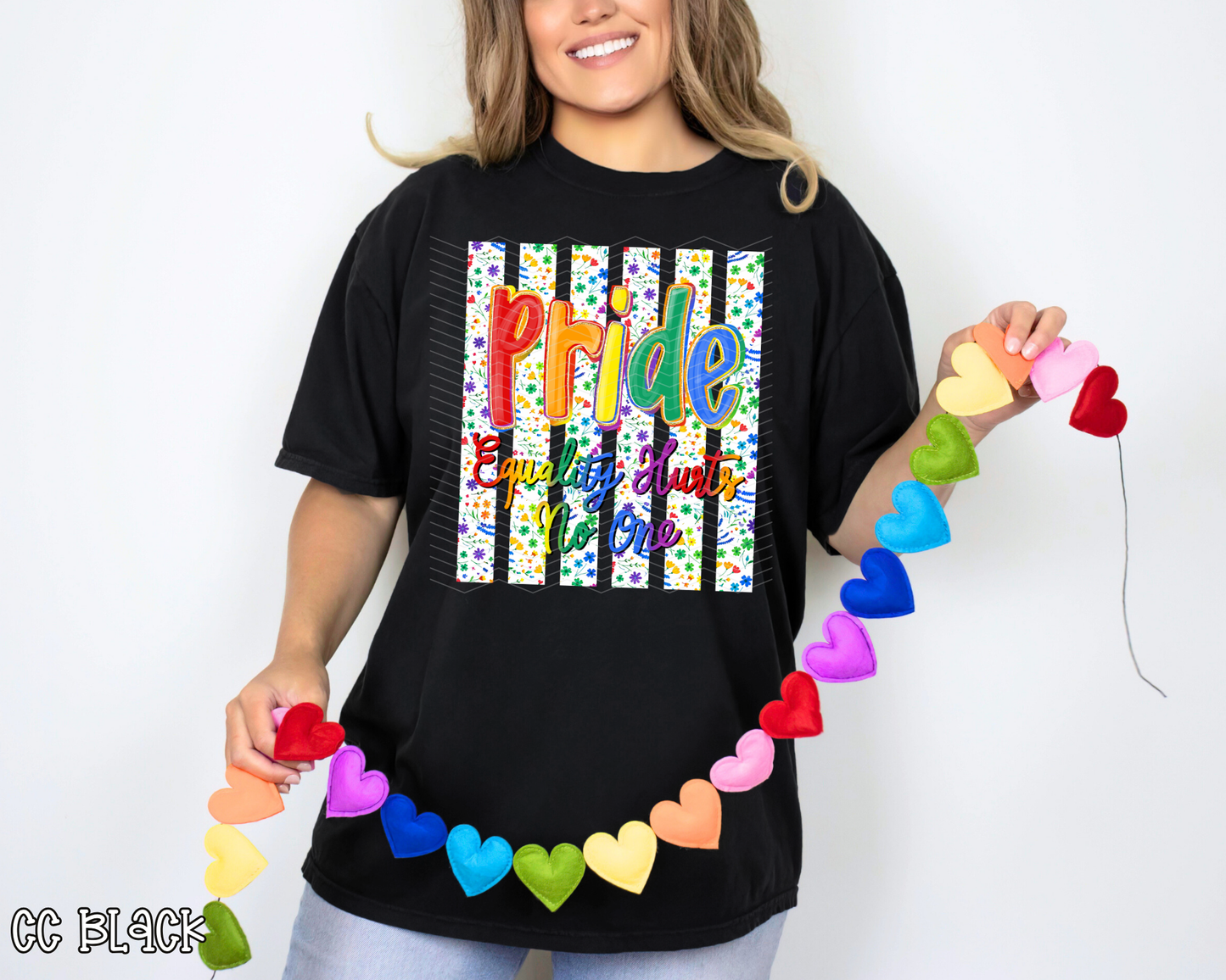 Pride Equality Hurts No One Stripes DTF TRANSFER